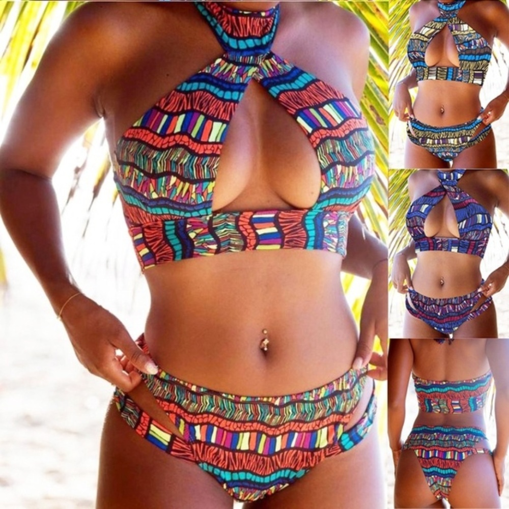 5* Rated High Waist Halter Bikini Set - Picture 2 of 3